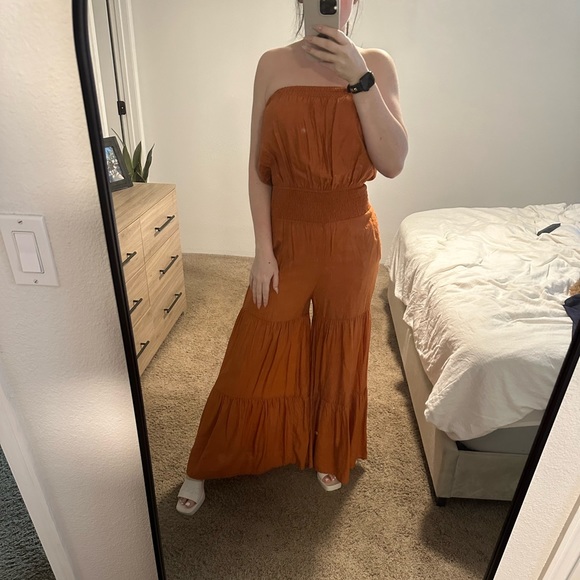Burnt orange boho jumpsuit - Picture 1 of 2
